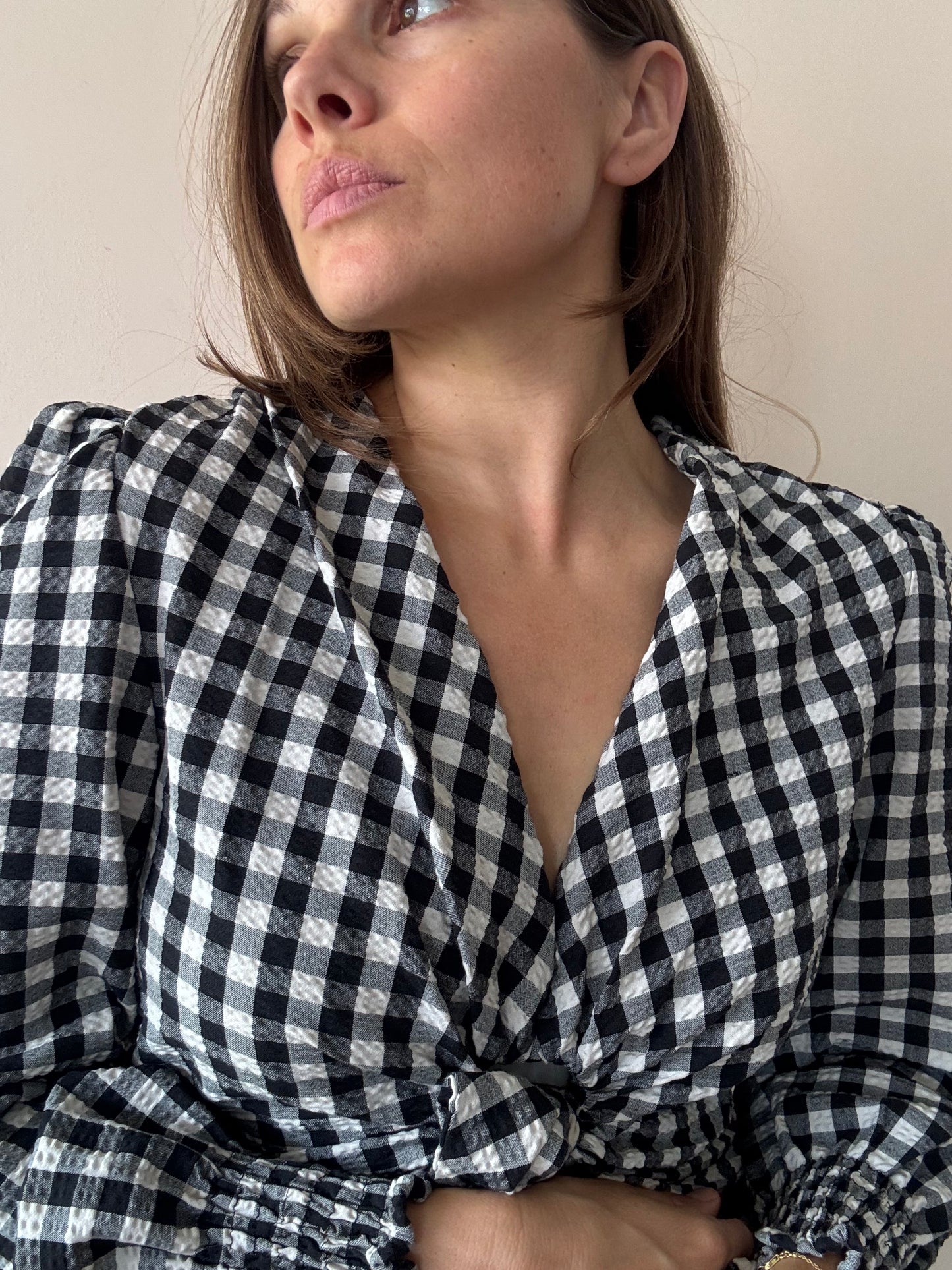 Gingham cropped top size Mediuk