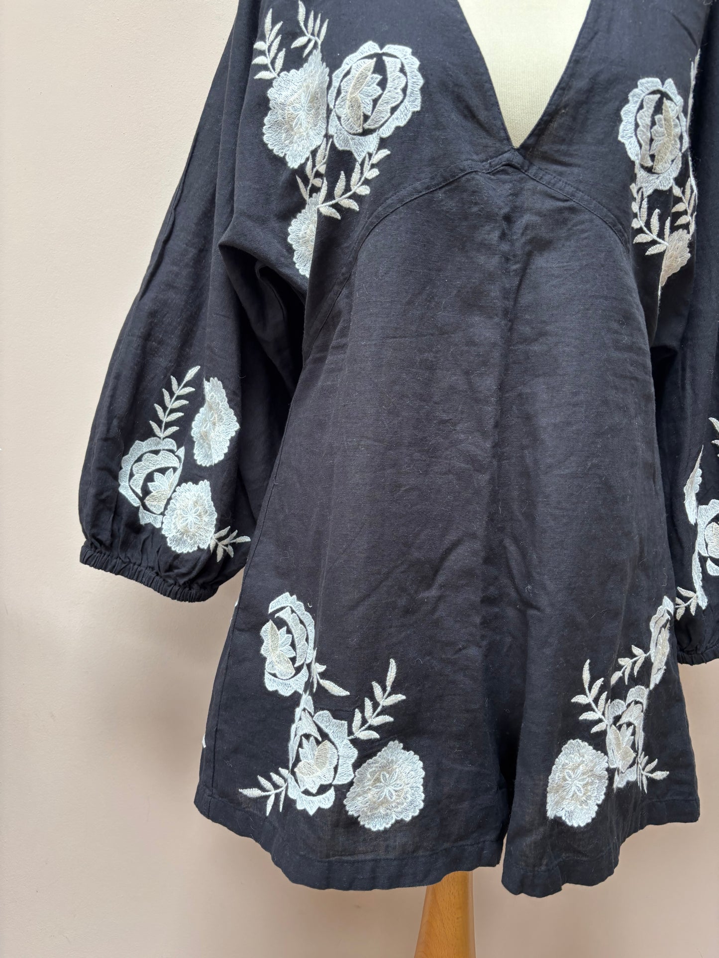 Linen cotton mix playsuit size Medium