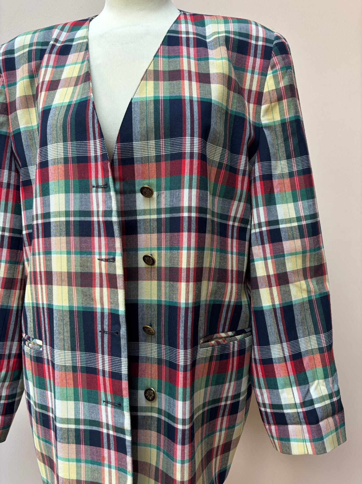 Vintage check oversized blazer size 12-16