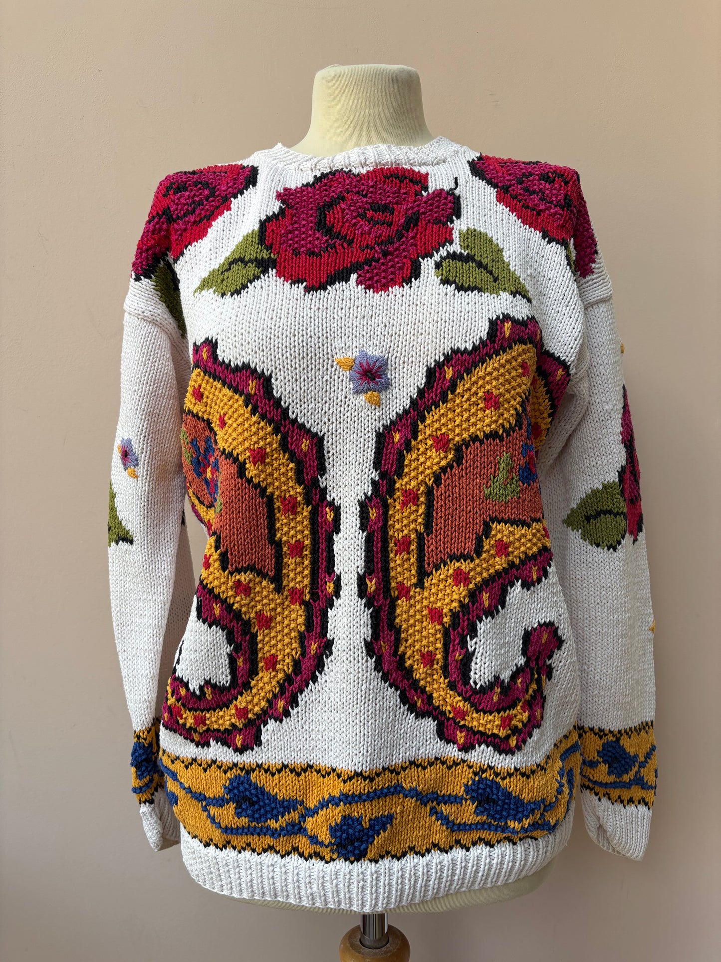 Vintage cotton ramie jumper size Small