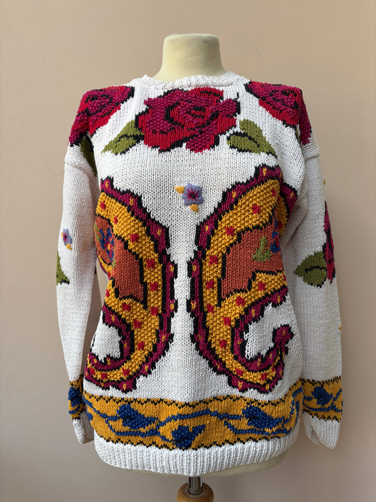 Vintage cotton ramie jumper size Small