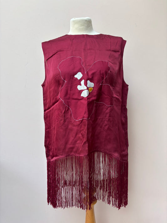 Vintage flower tassels top size XL