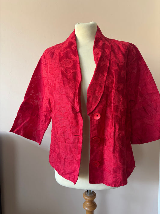 Vintage linen and silk jacket size 12