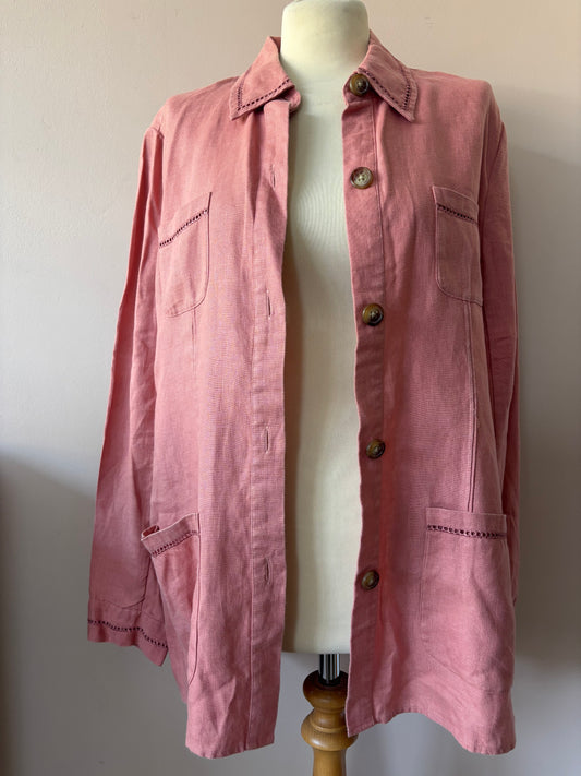 Orvis 100% linen dusky pink jacket size 12-16 ish (size Large)