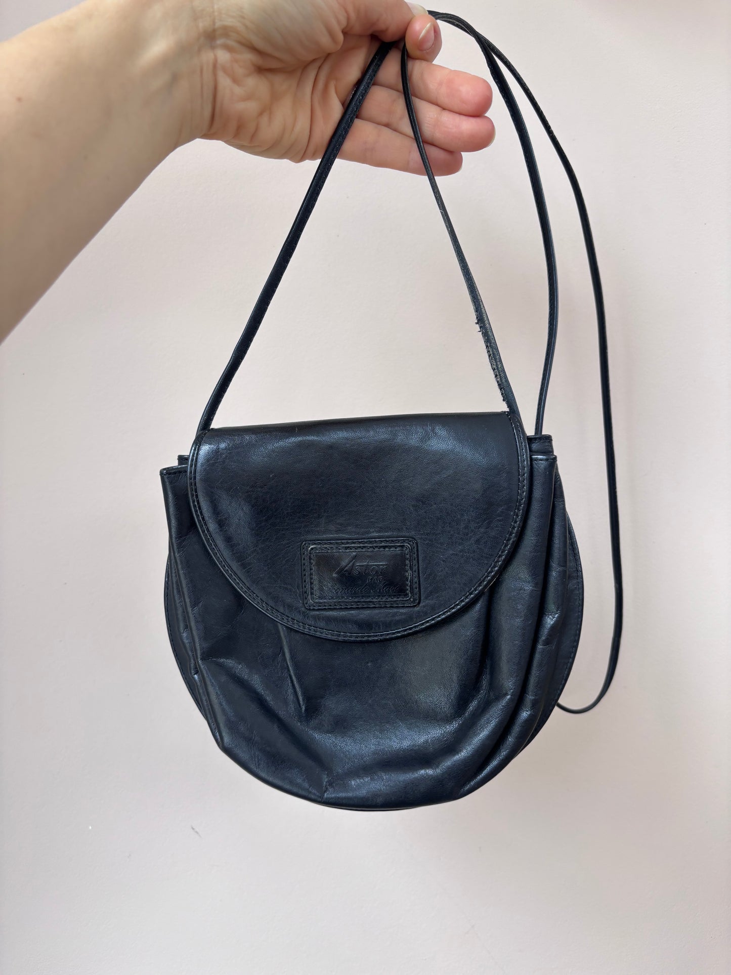 Astor black leather small bag