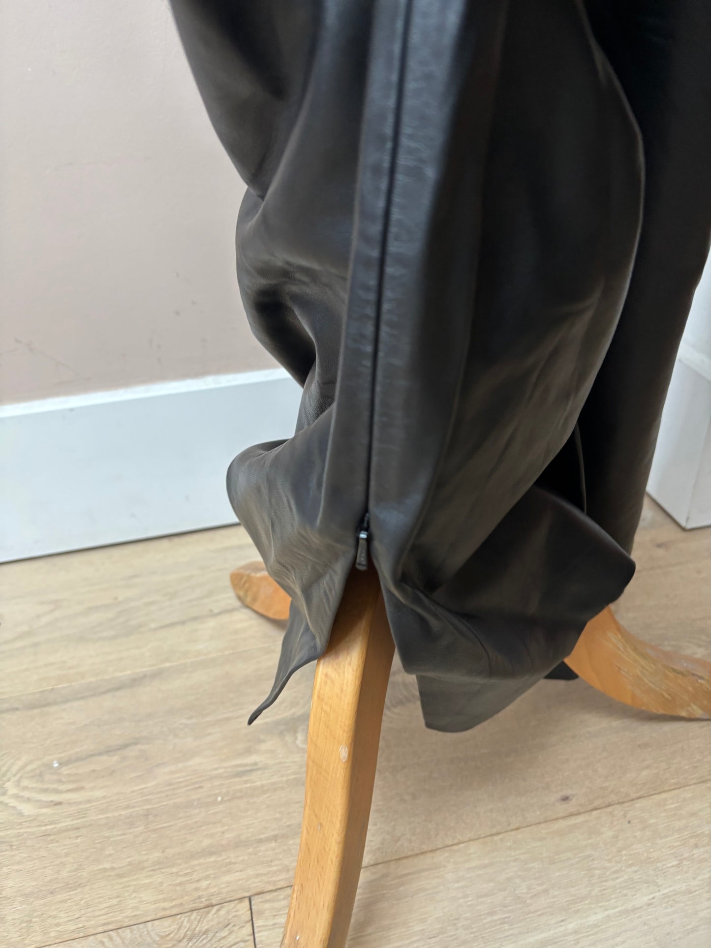 Black leather trousers size 10/12