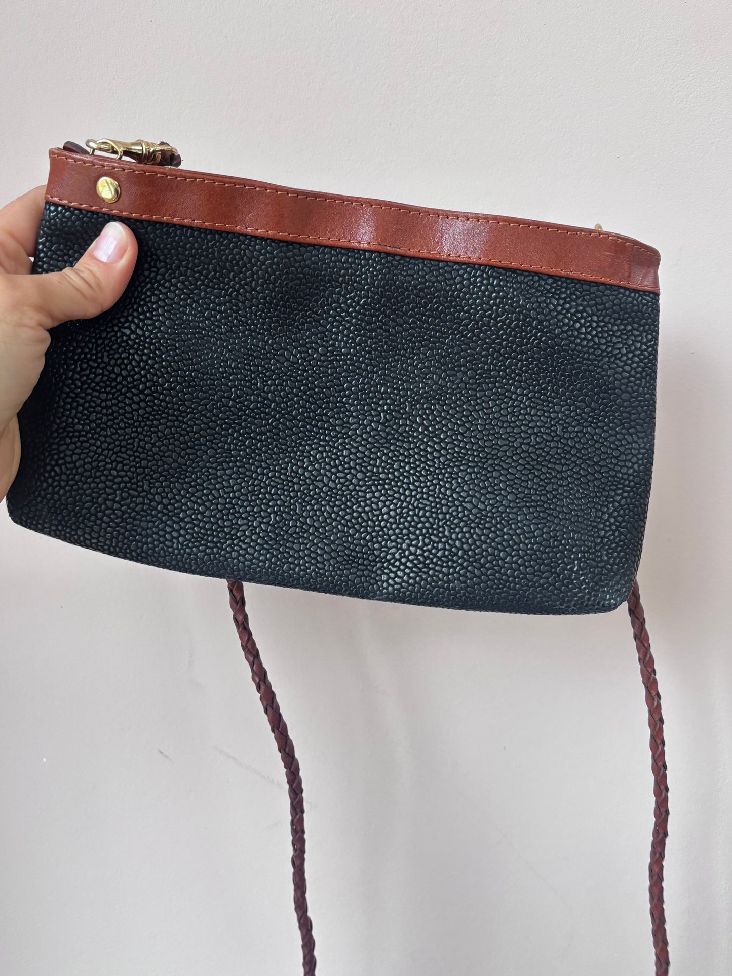 Small vintage scotch grain leather bag