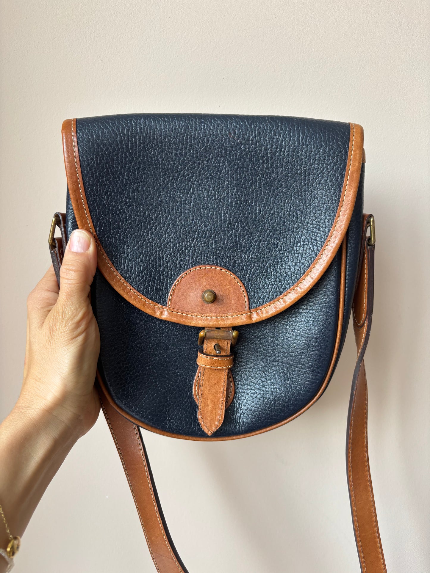 Vintage Jaeger scotch grain leather shoulder bag