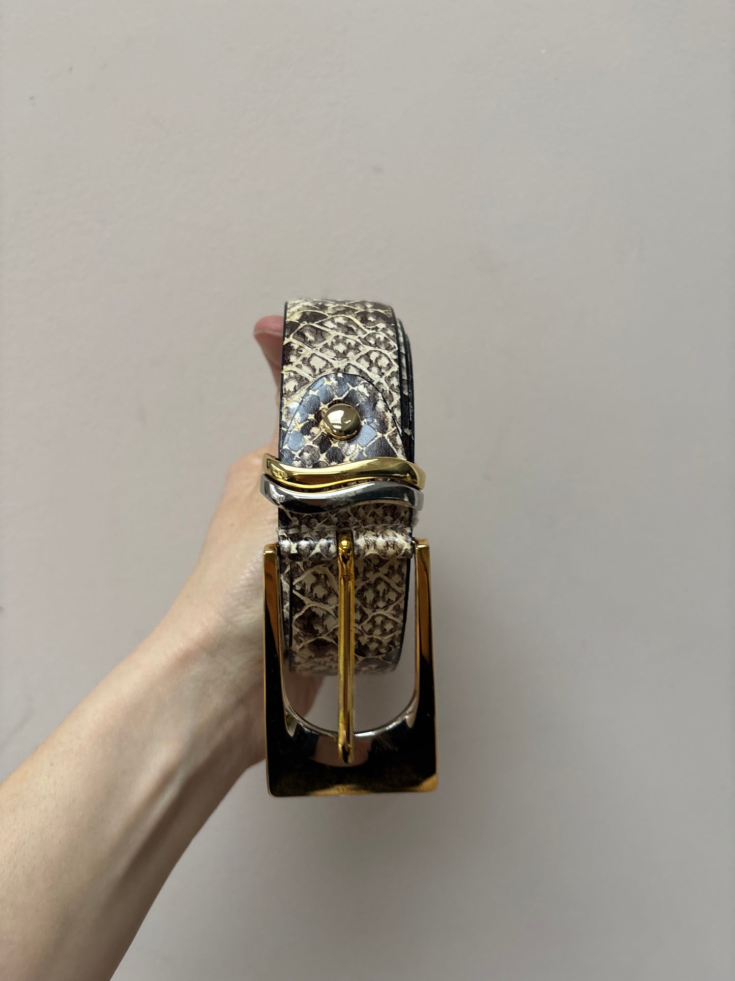 Vintage leather snakeskin belt size 10