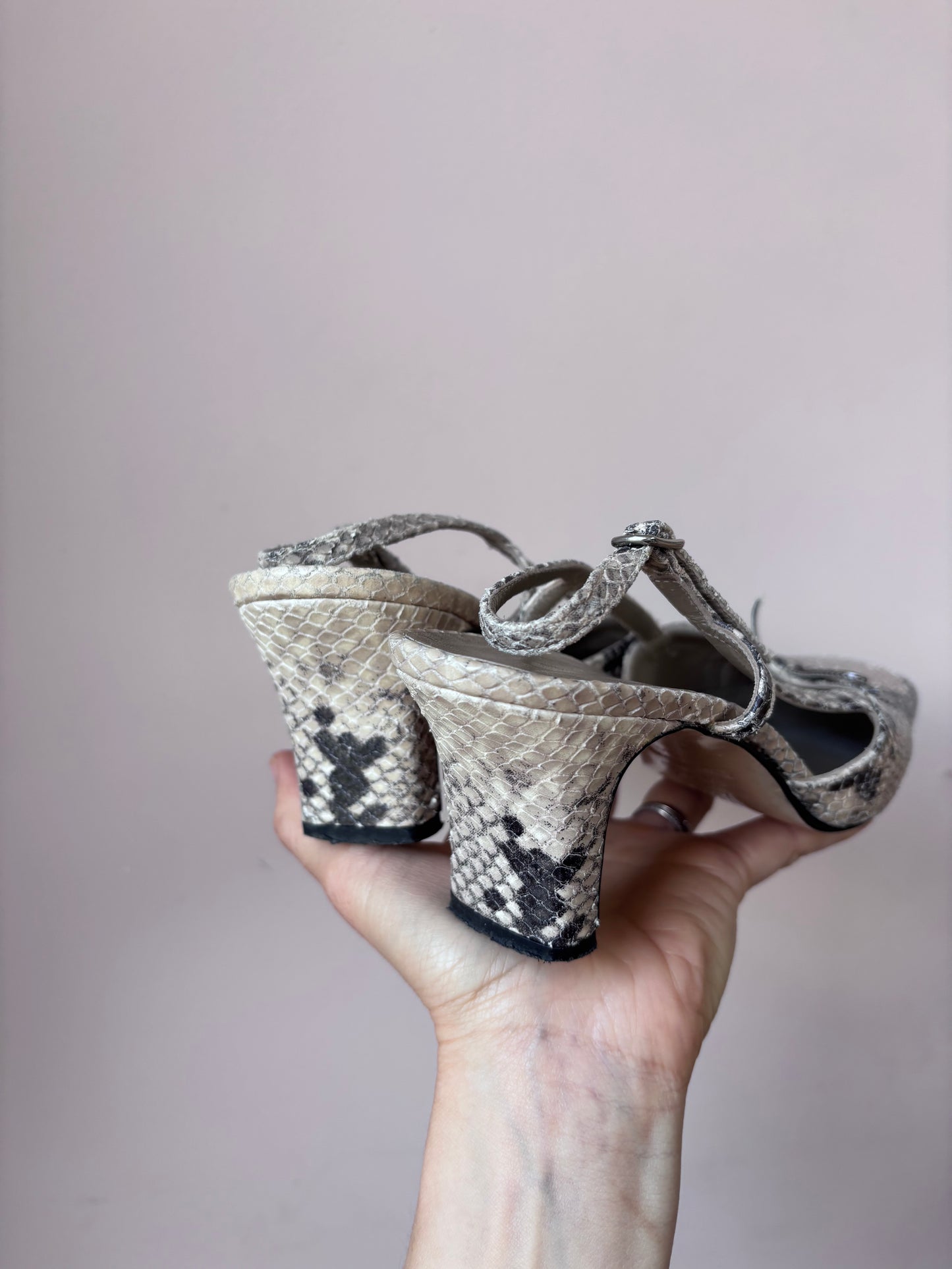 Russell & Bromley snakeskin heels size 5/6