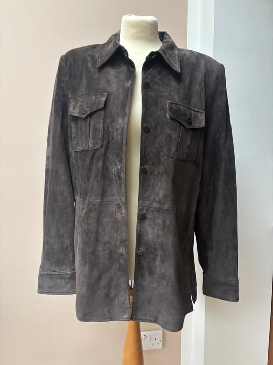 Brown suede shirt size 12