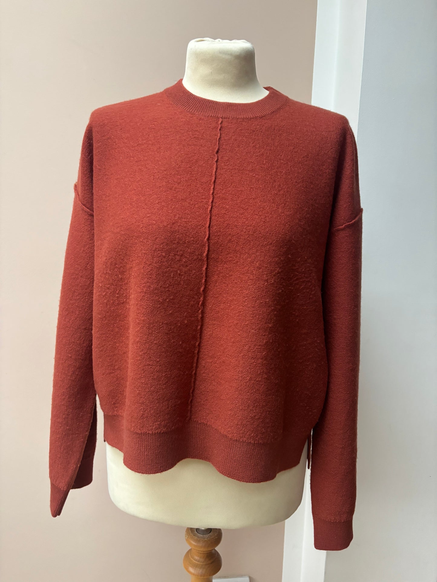 Rust 100% merino wool jumper size Medium