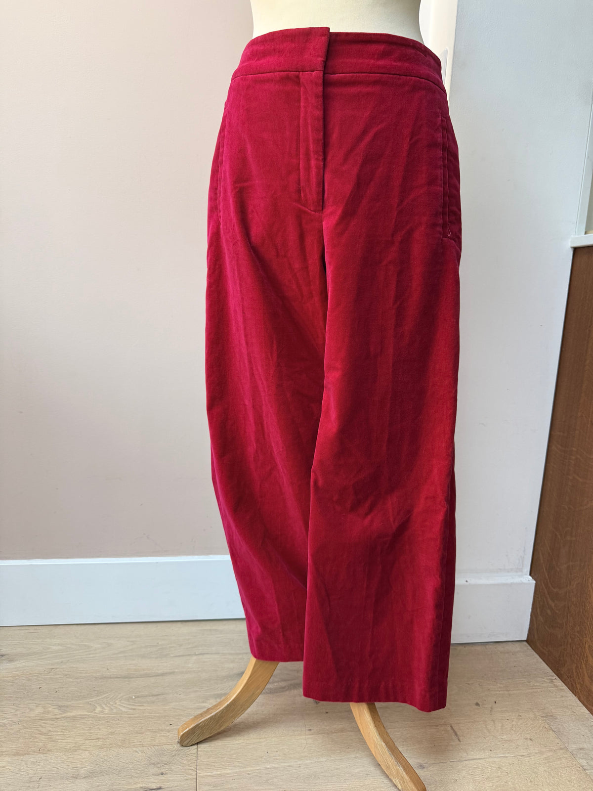 Pink velvet cotton trousers size 10