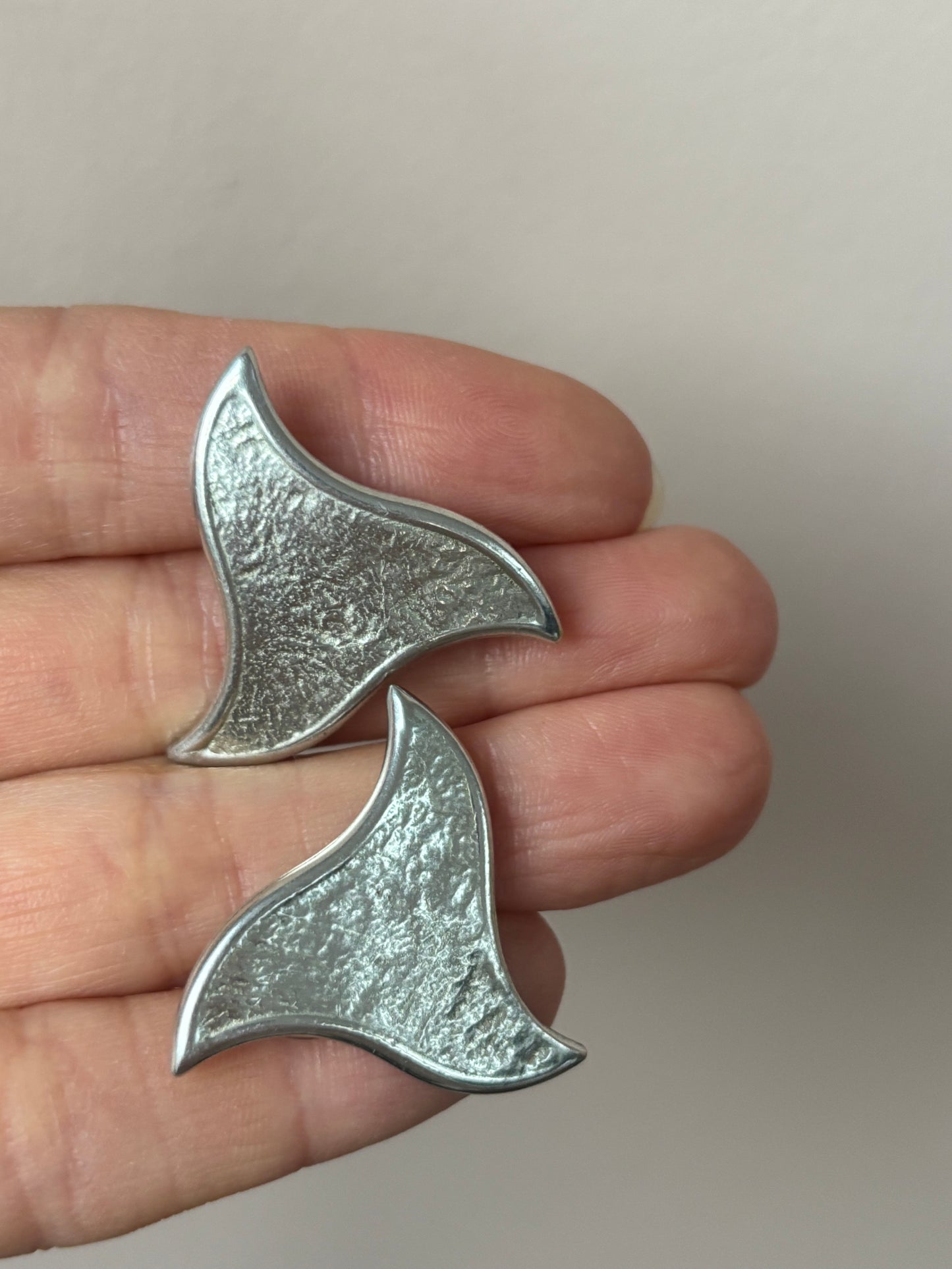 Silver triangle shaped earrings