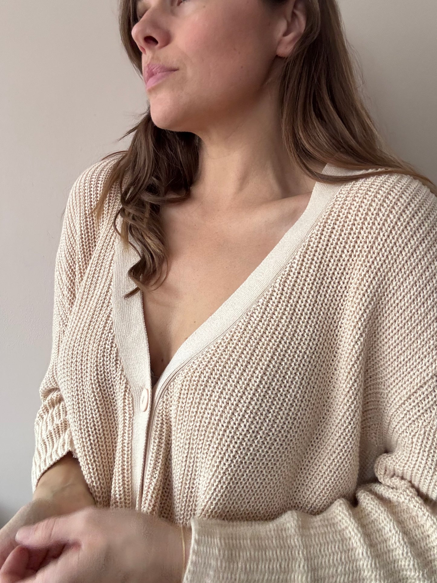 Beige cotton cardigan size S/M