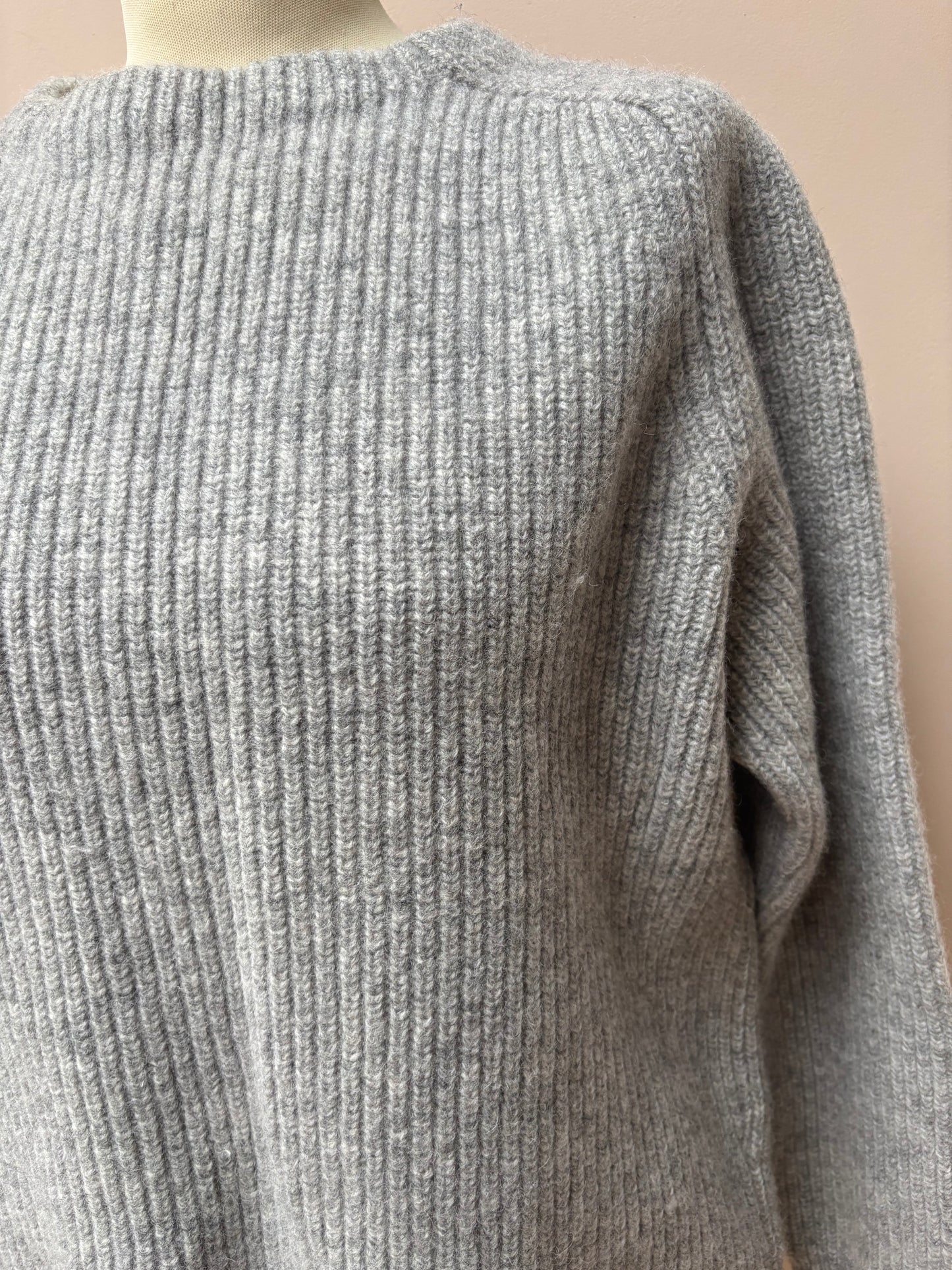 Grey 100% wool jumper size Medium