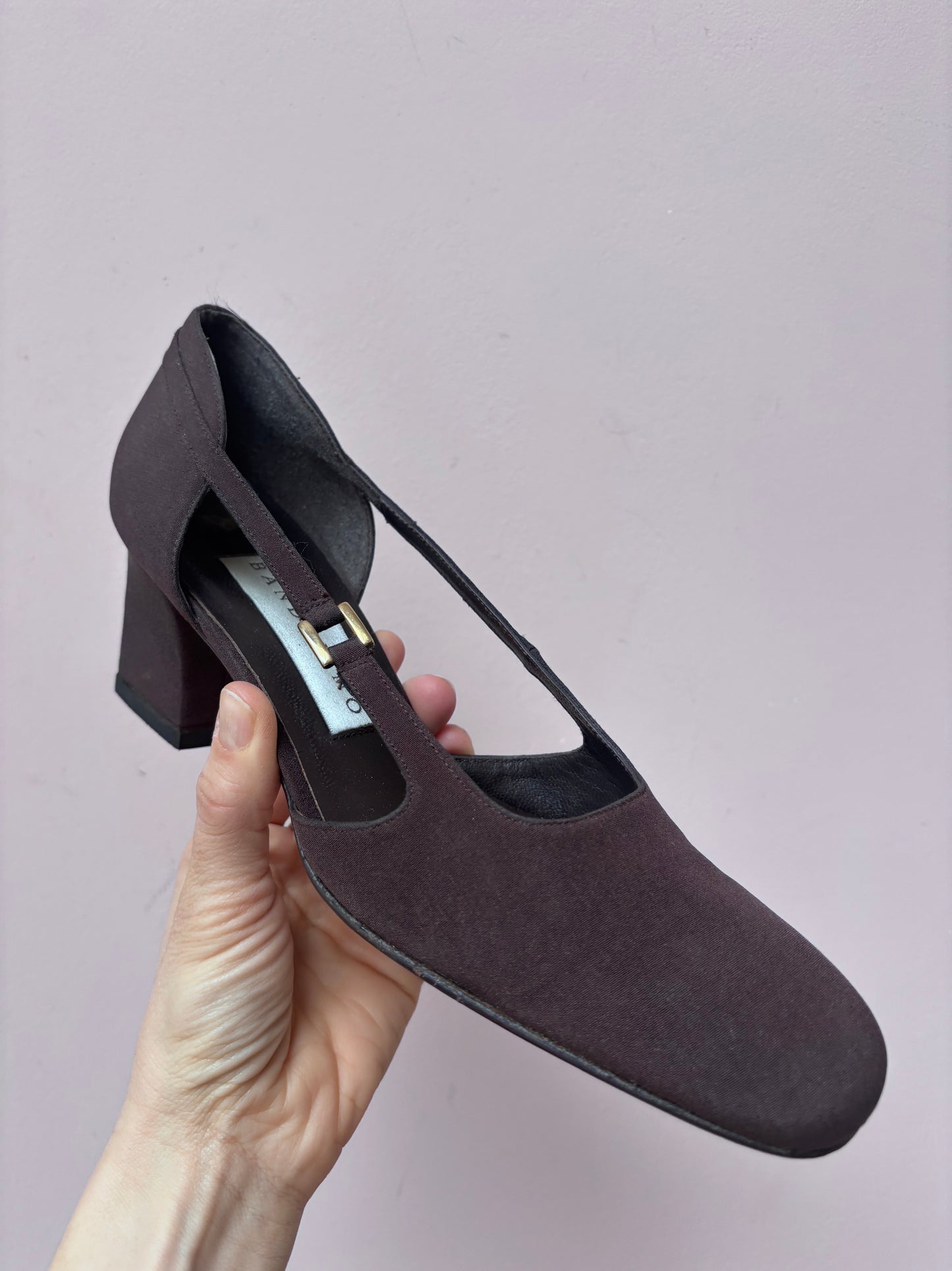 Chocolate brown vintage heels size UK6
