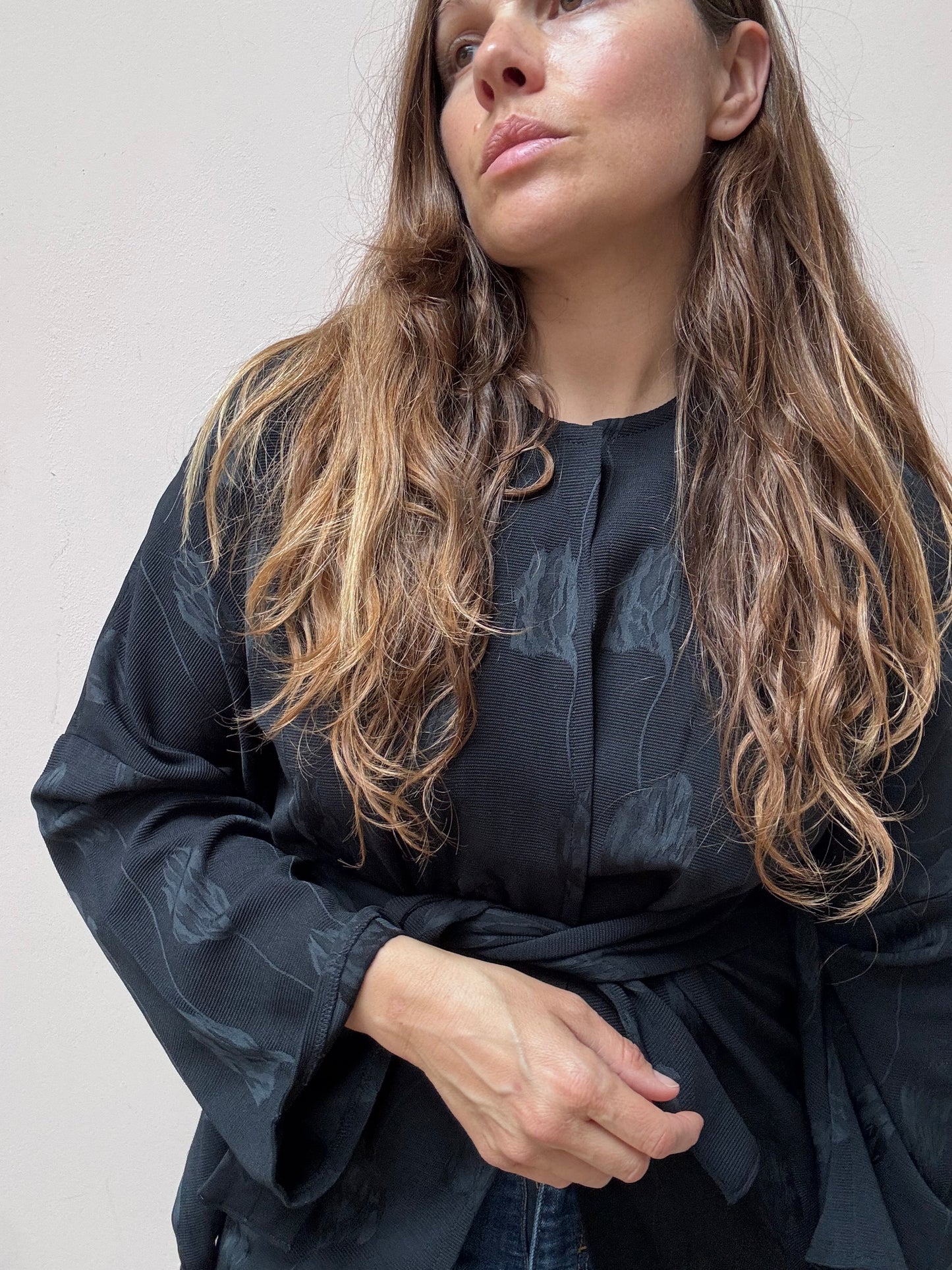 Vintage black embroidered top size 8/10
