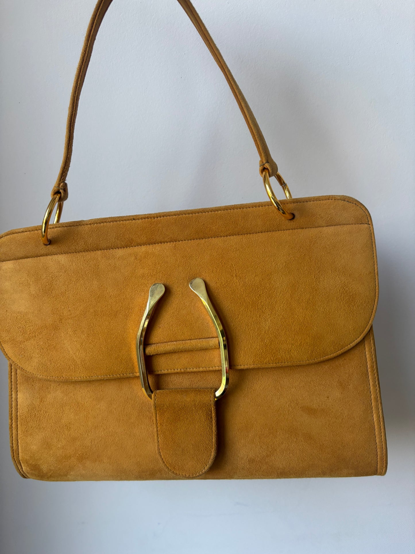 Vintage chestnut brown suede bag