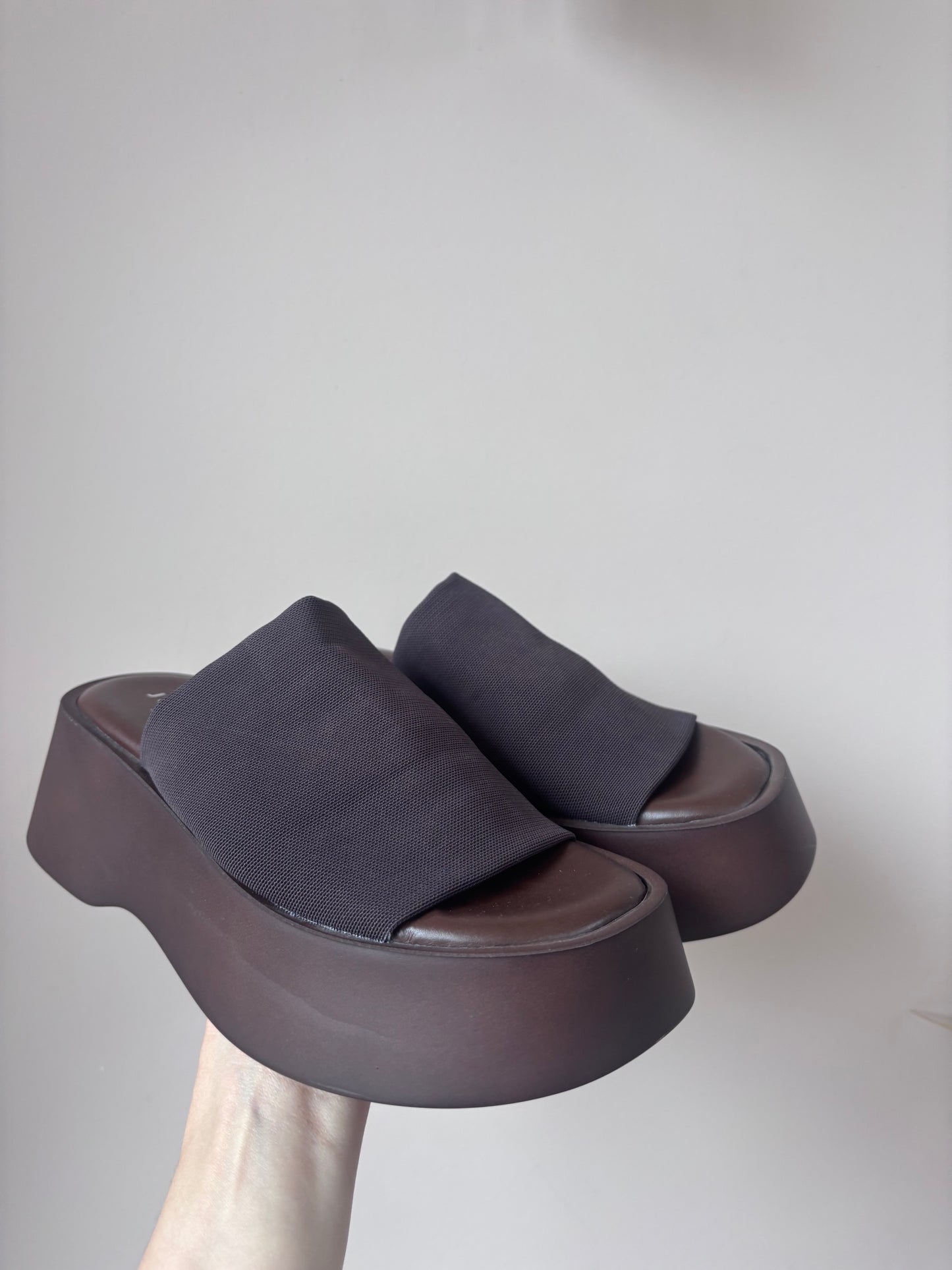 Jonak Paris brown platform sandals size UK3/4
