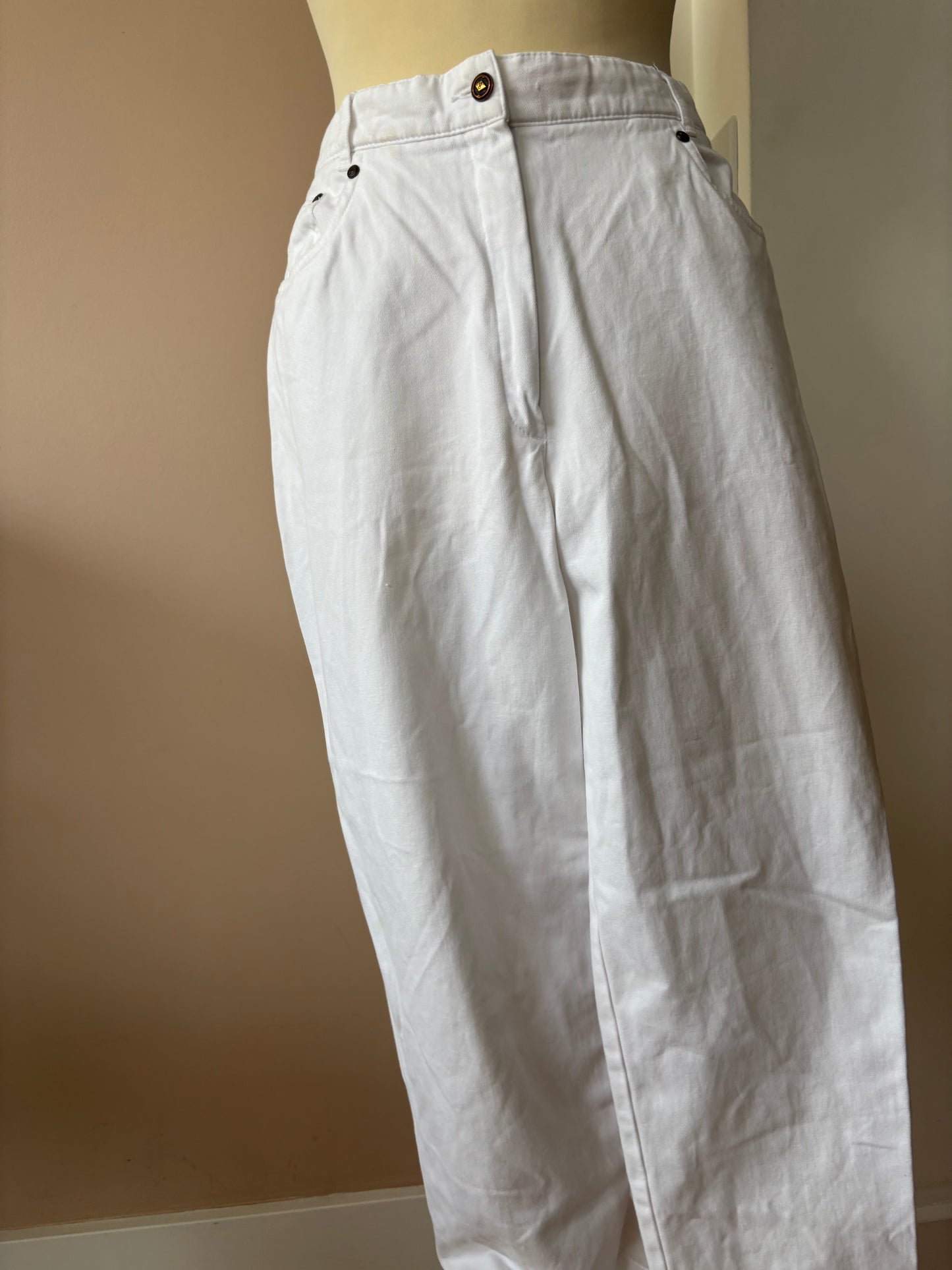Vintage white 100% cotton jeans size 12