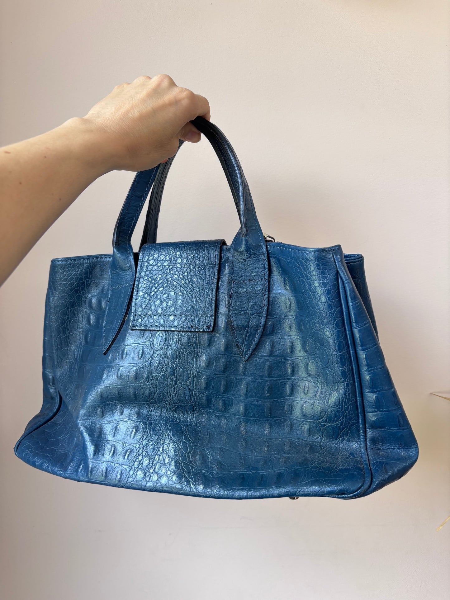 Vintage blue leather bag