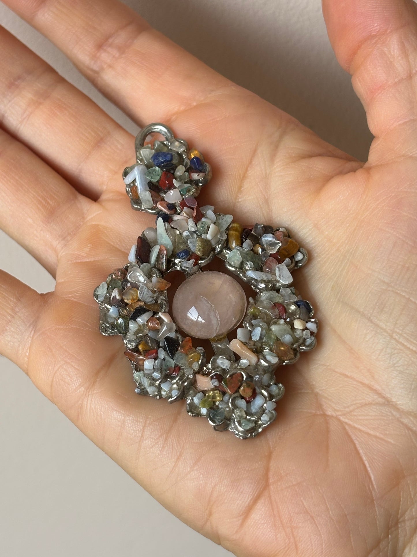 Stunning embellished large pendant cluster