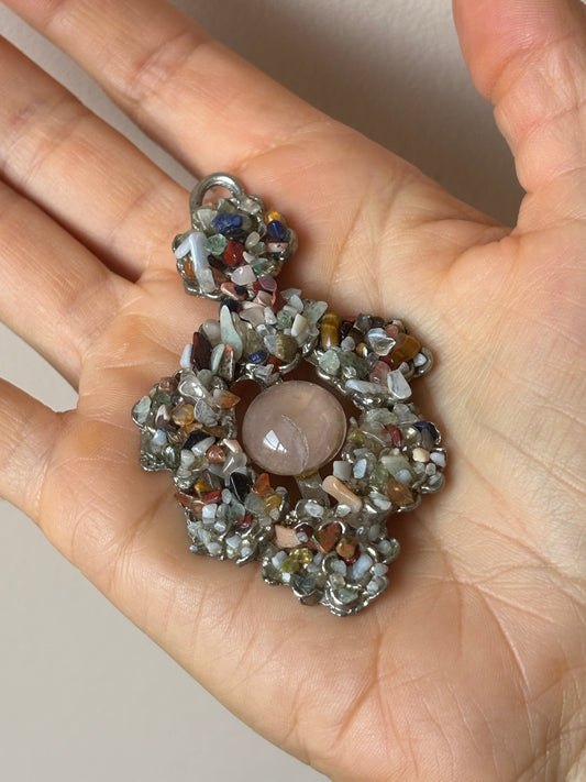 Stunning embellished large pendant cluster