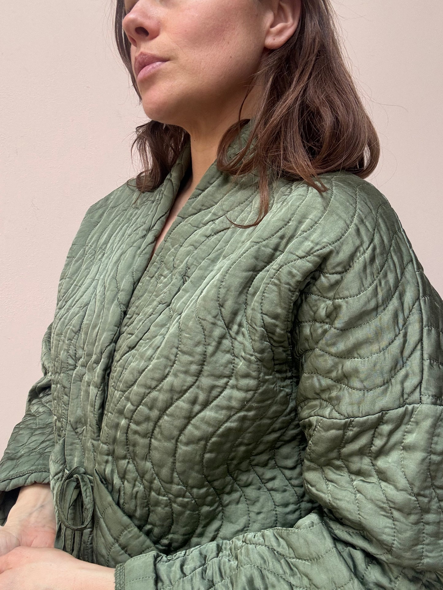 Vintage green quilted jacket size 8/12