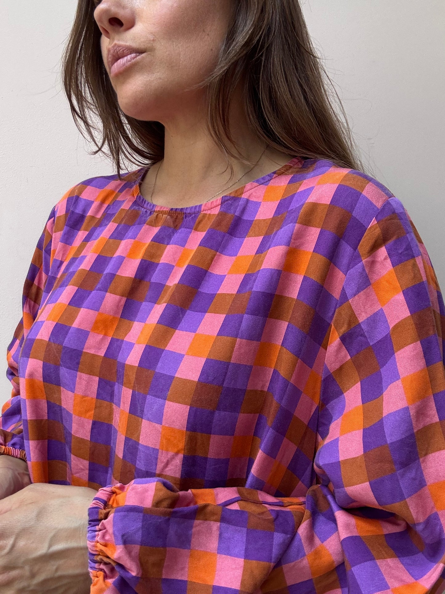 Colourful check Monki dress One Size