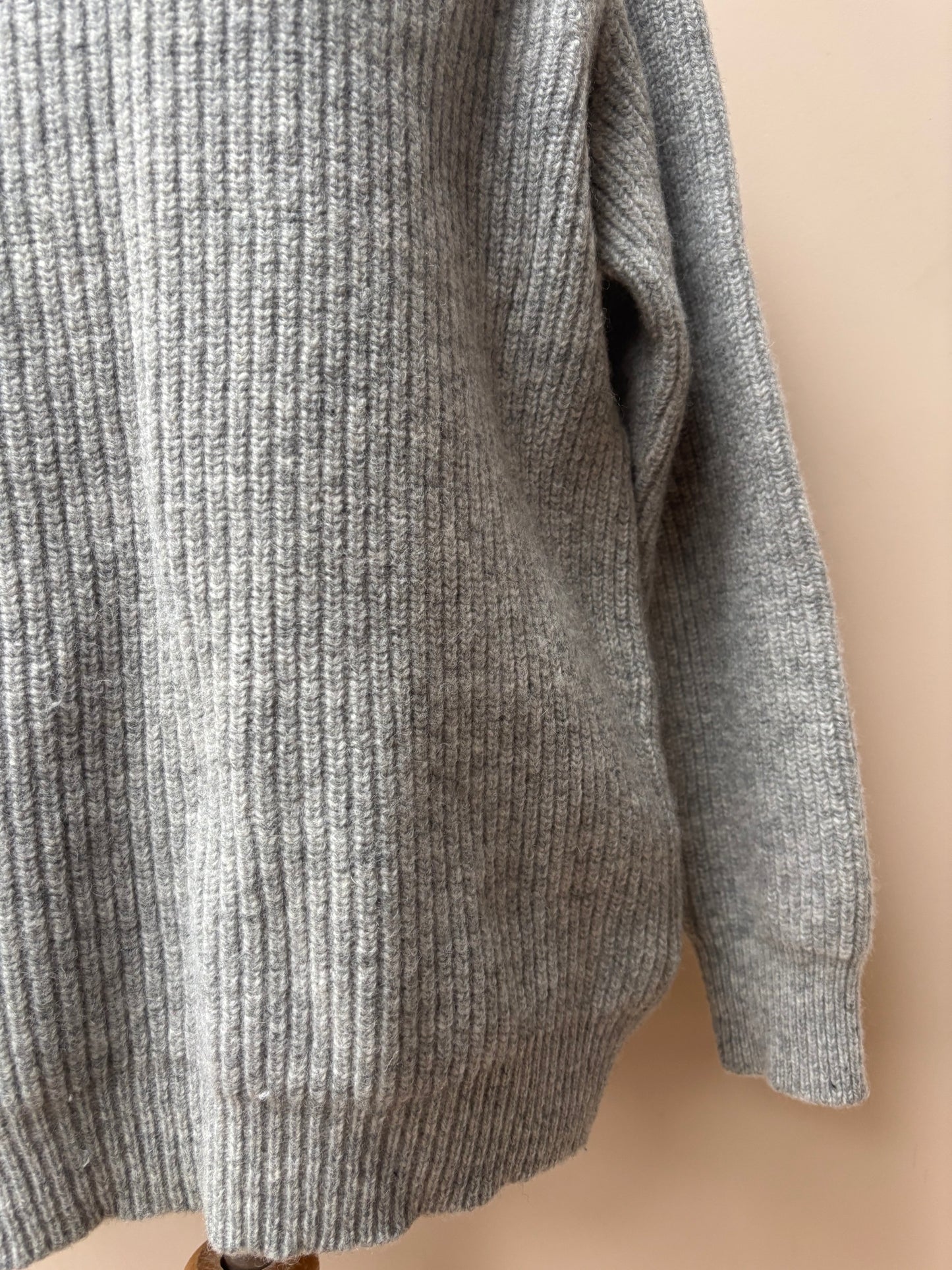 Grey 100% wool jumper size Medium