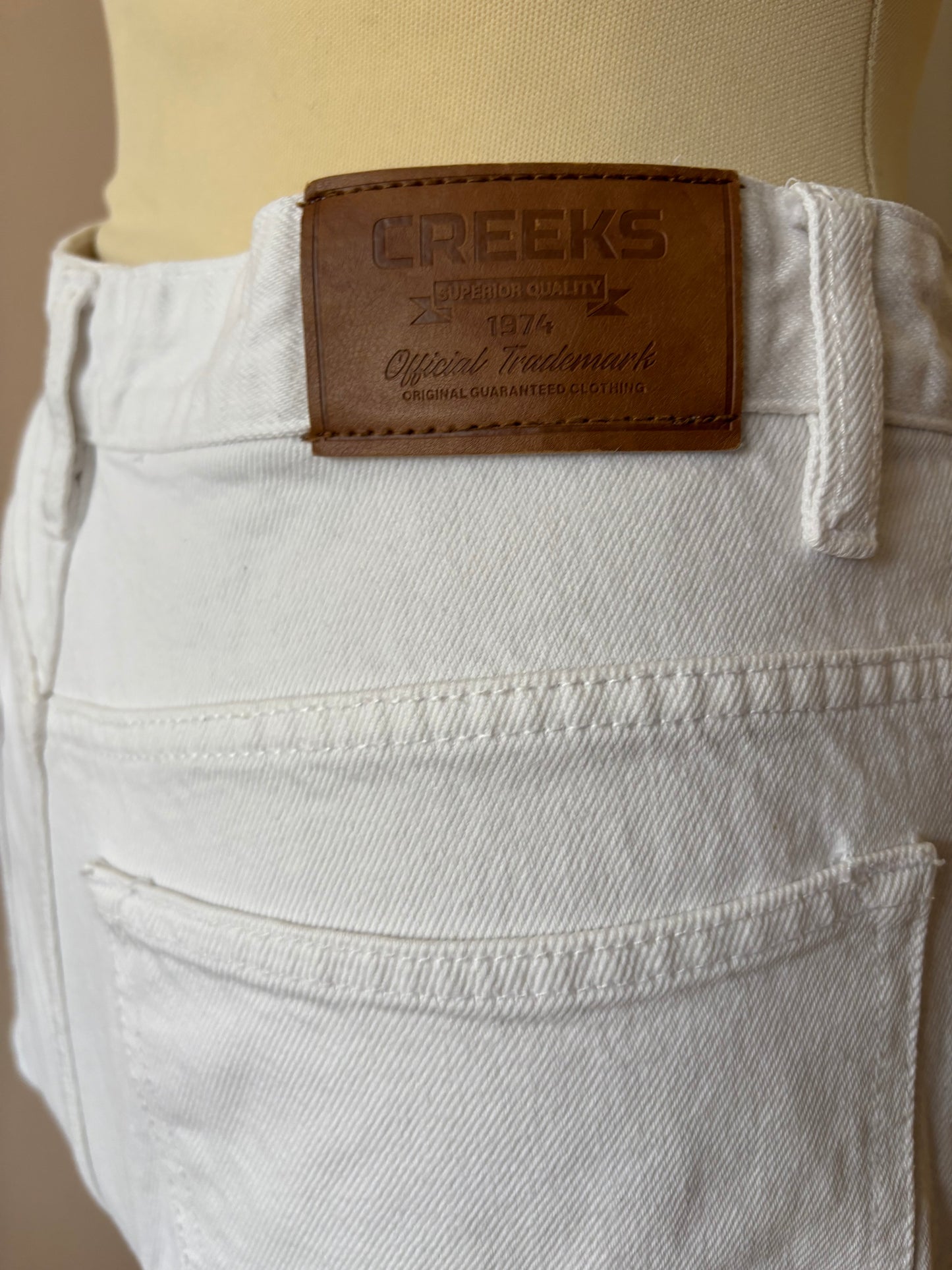 Creeks white 100% cotton jeans size 10