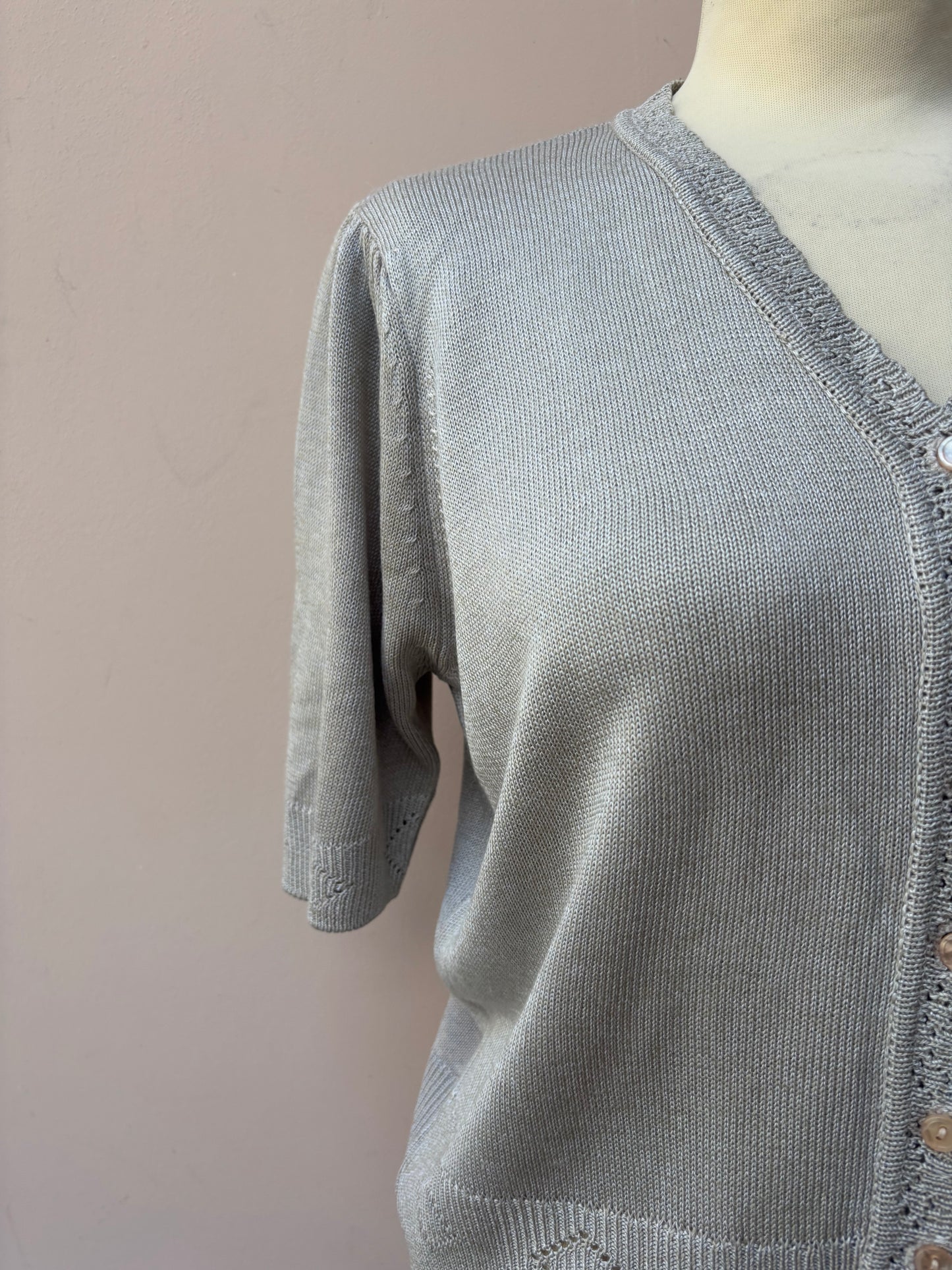 Vintage beige fine knit top size 12