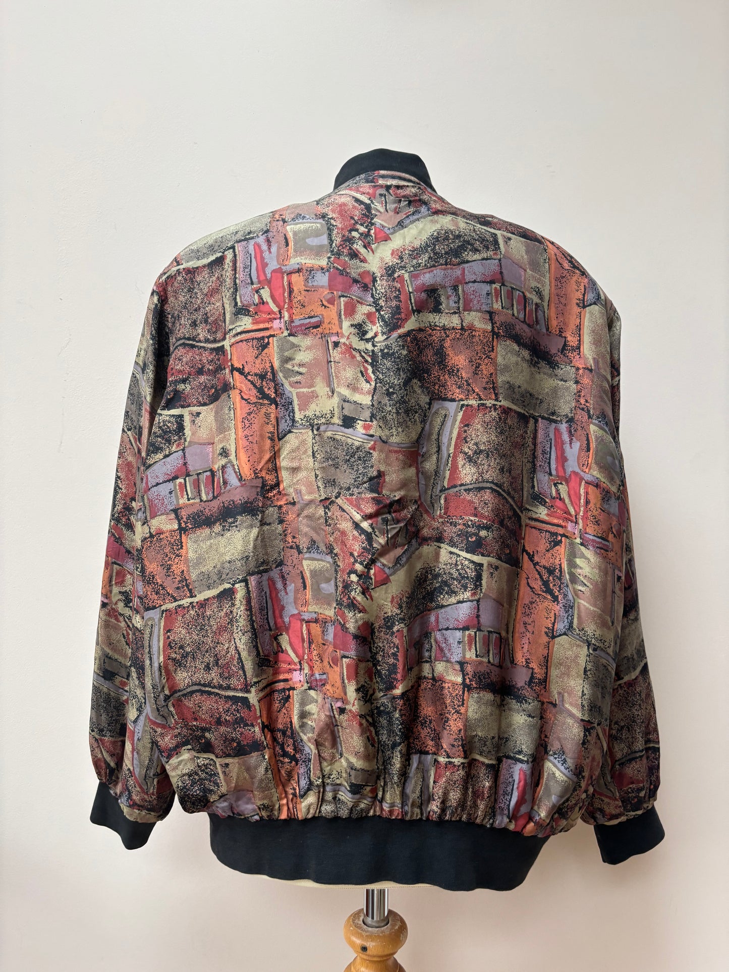 Vintage 100% silk bomber jacket size Medium