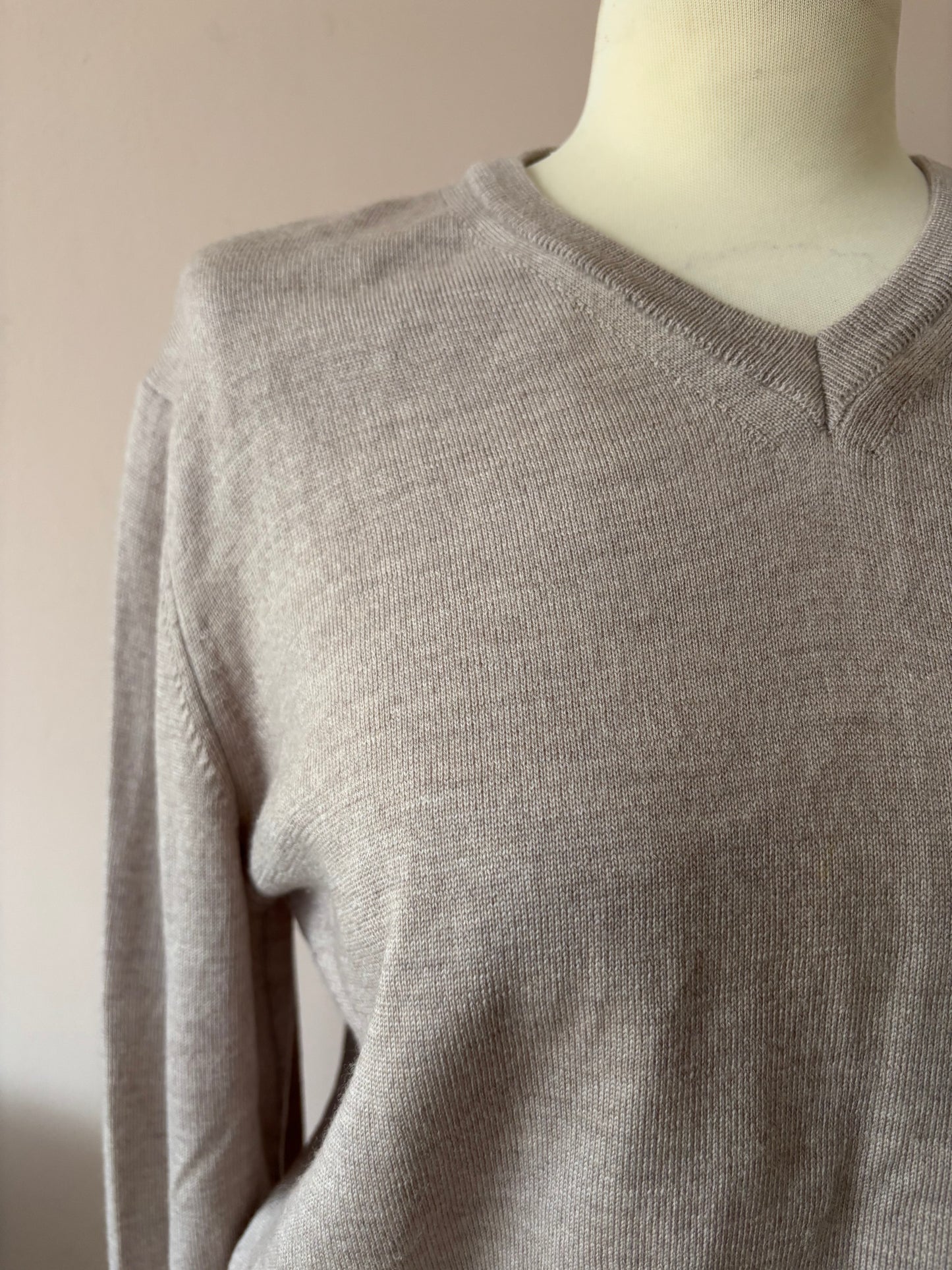 Beige 100% merino wool jumper size 10