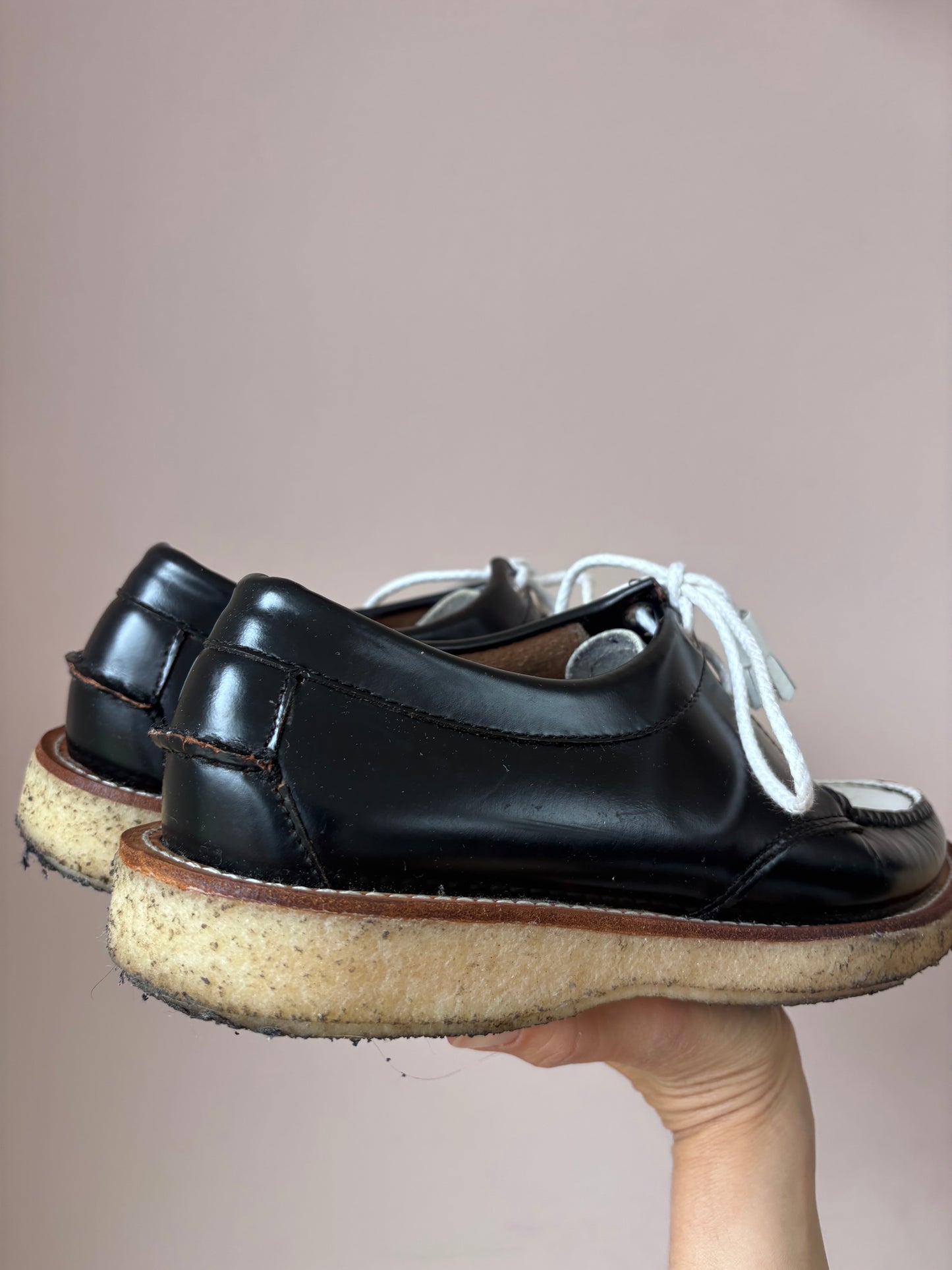 Weejuns black white loafers size UK6.5