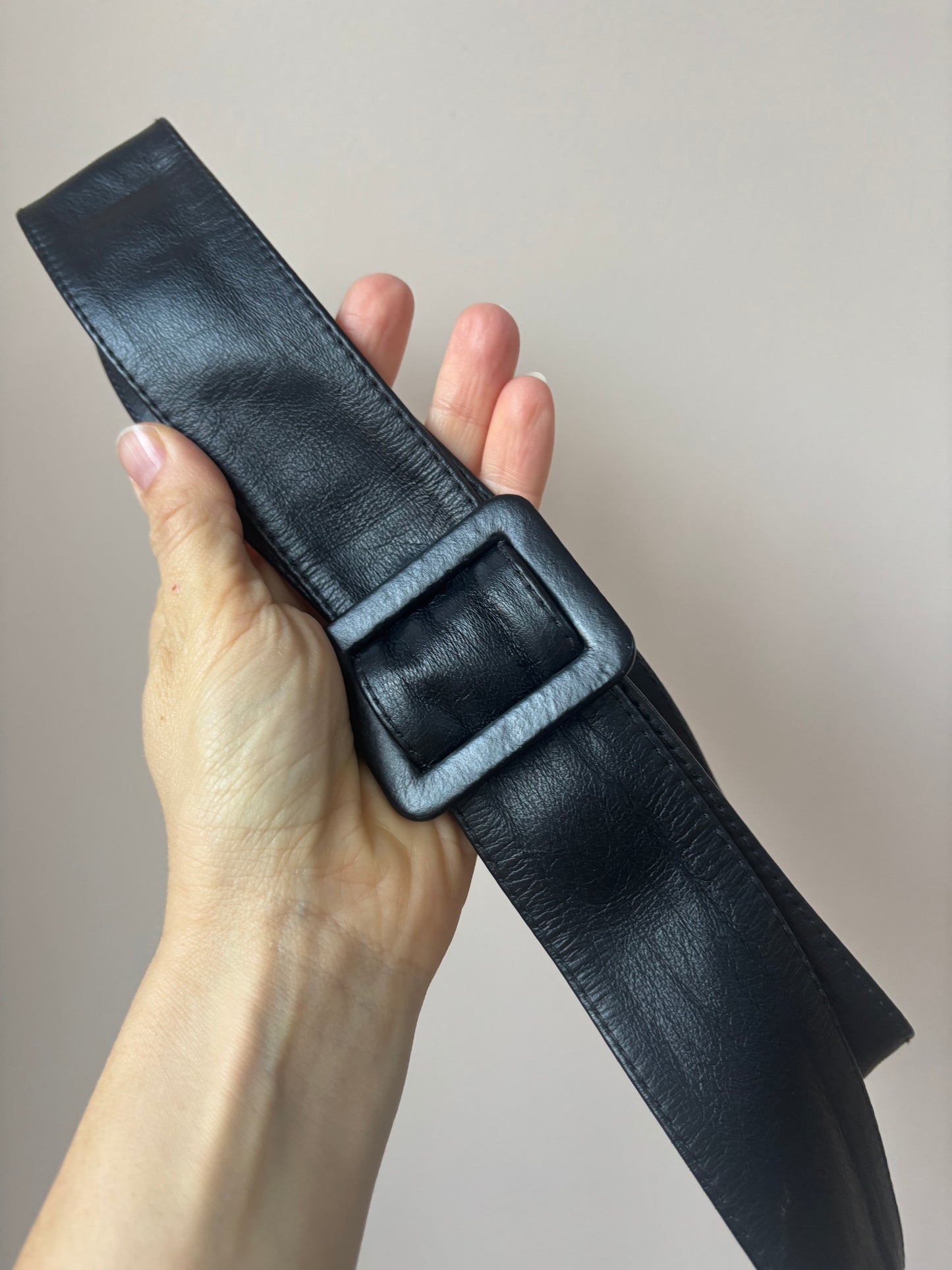 Vintage black leather belt