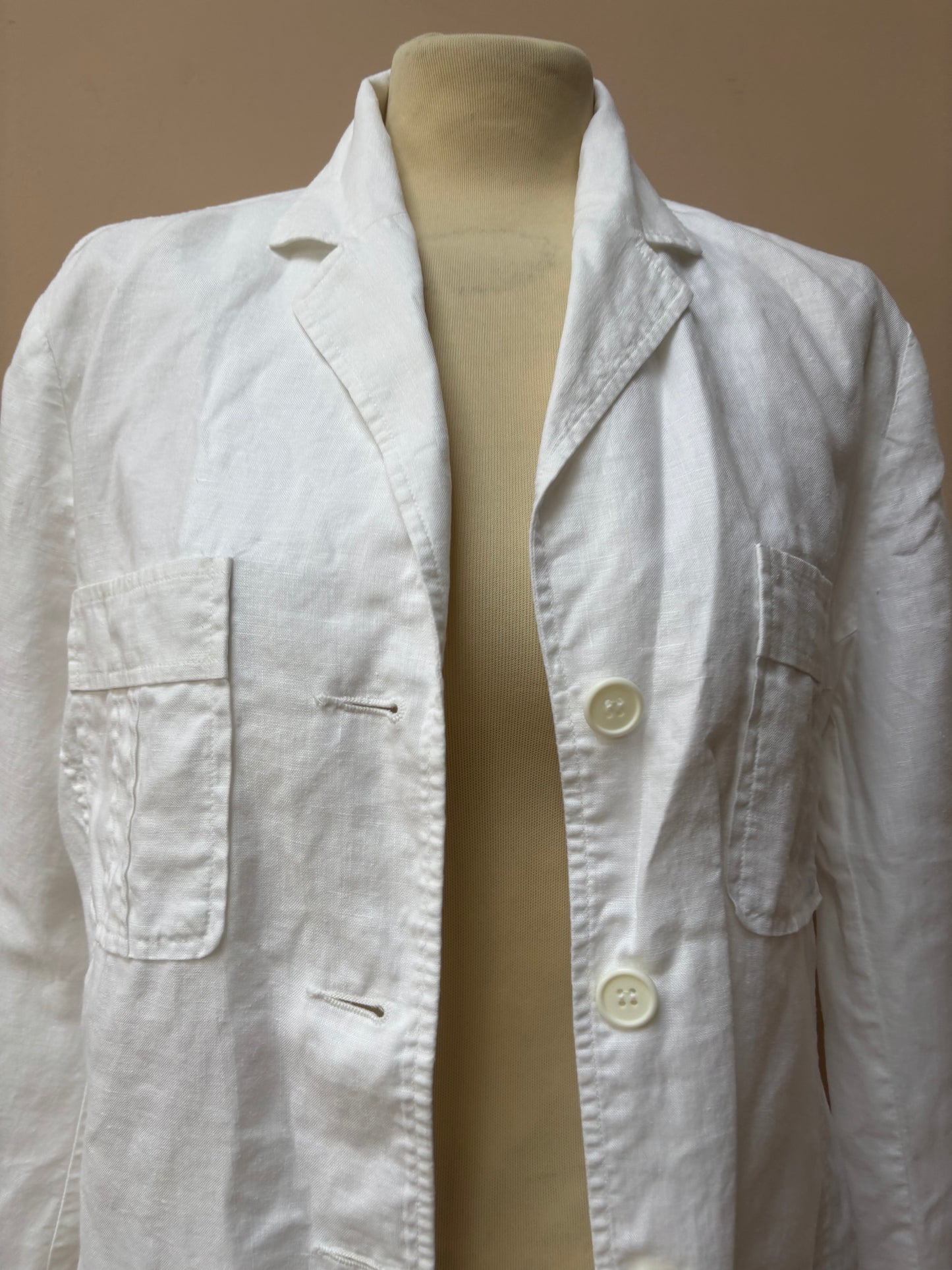 Vintage white 100% linen jacket size 12