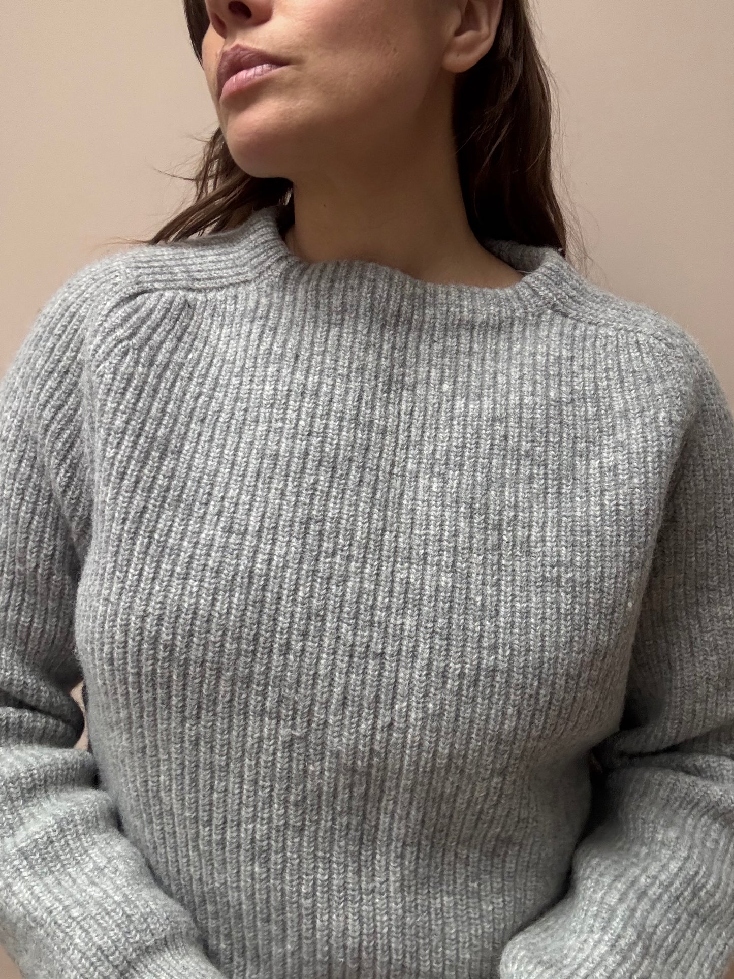 Grey 100% wool jumper size Medium