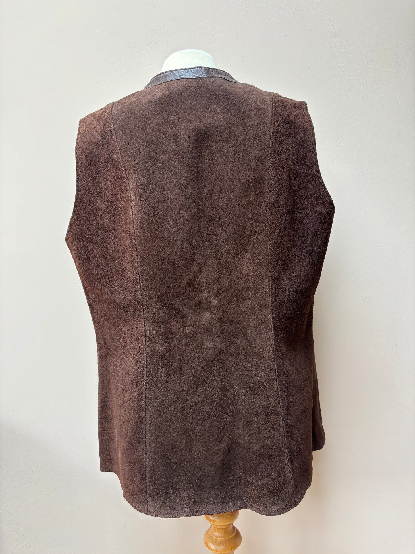 Vintage brown suede waistcoat size Medium