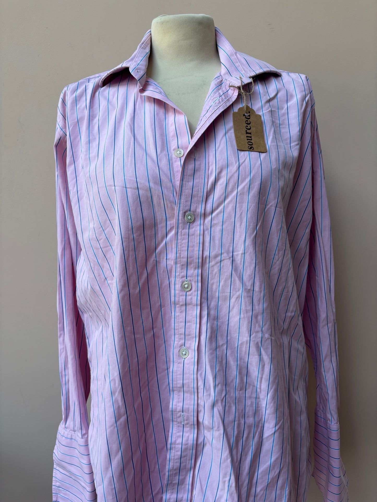 Pink striped 100% cotton shirt size 12