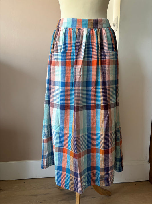 100% cotton check skirt size 10