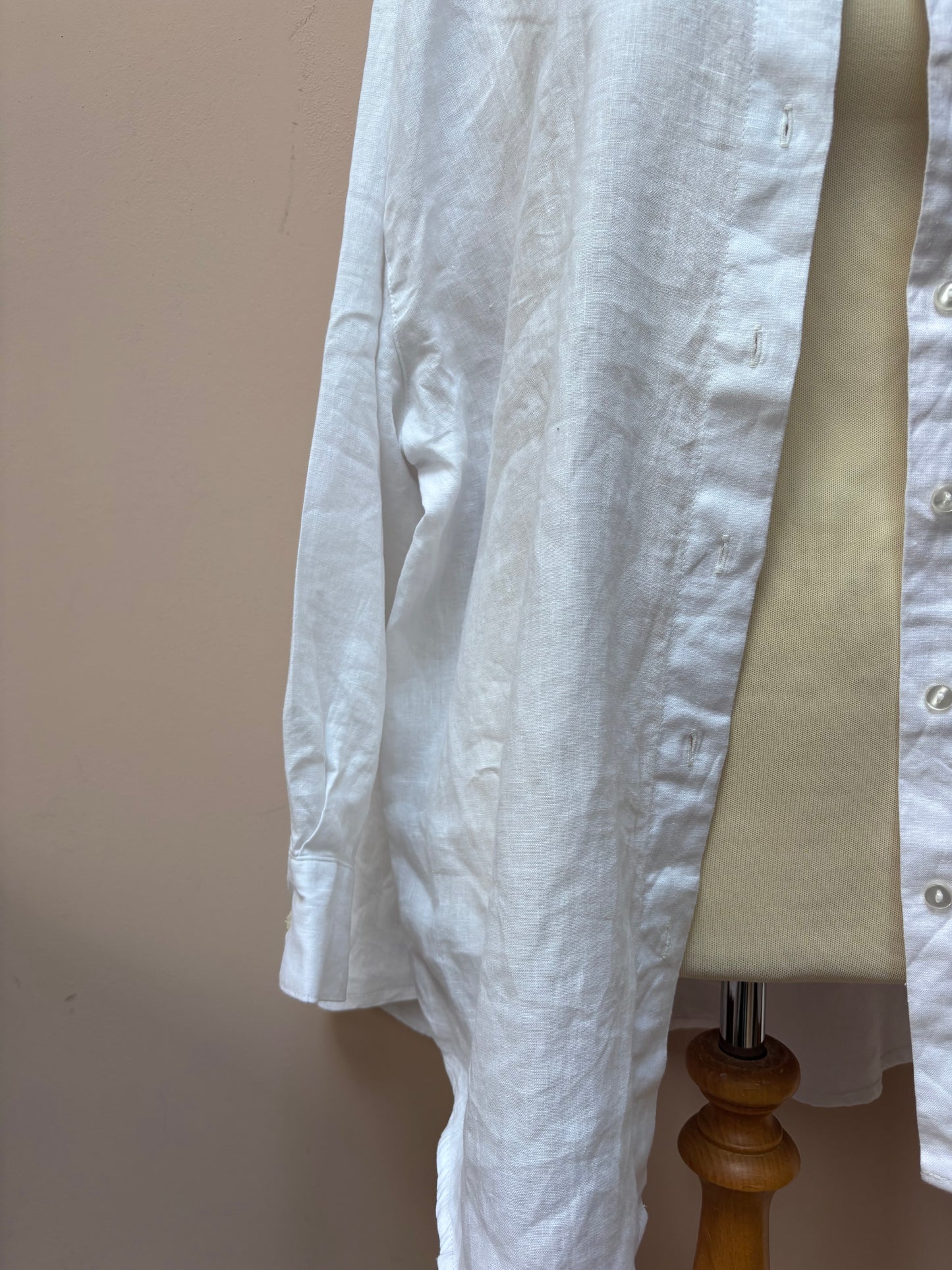 White 100% linen shirt size 18