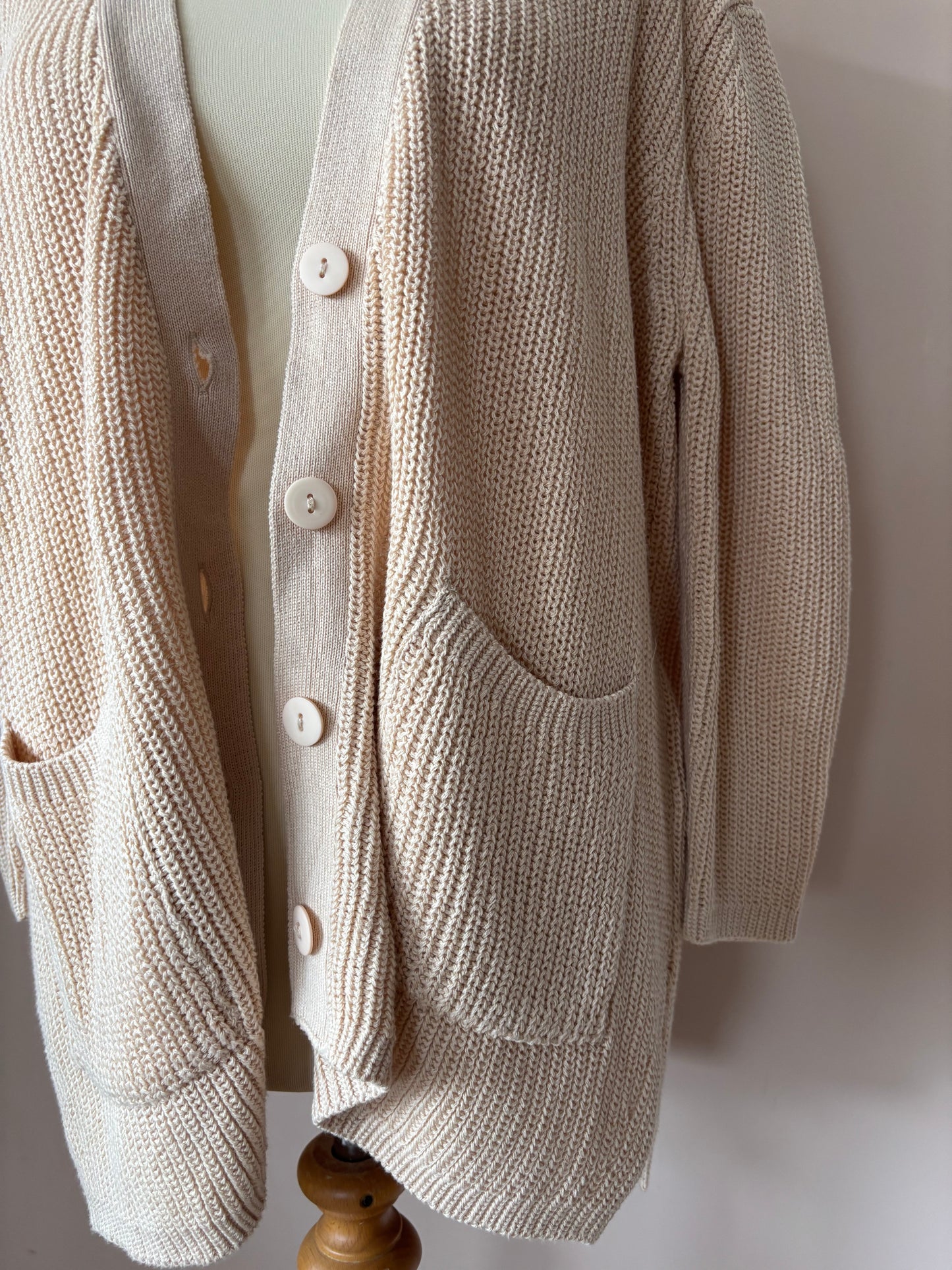 Beige cotton cardigan size S/M