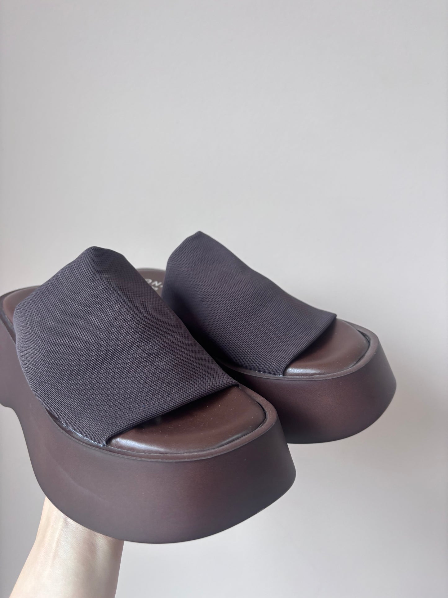 Jonak Paris brown platform sandals size UK3/4