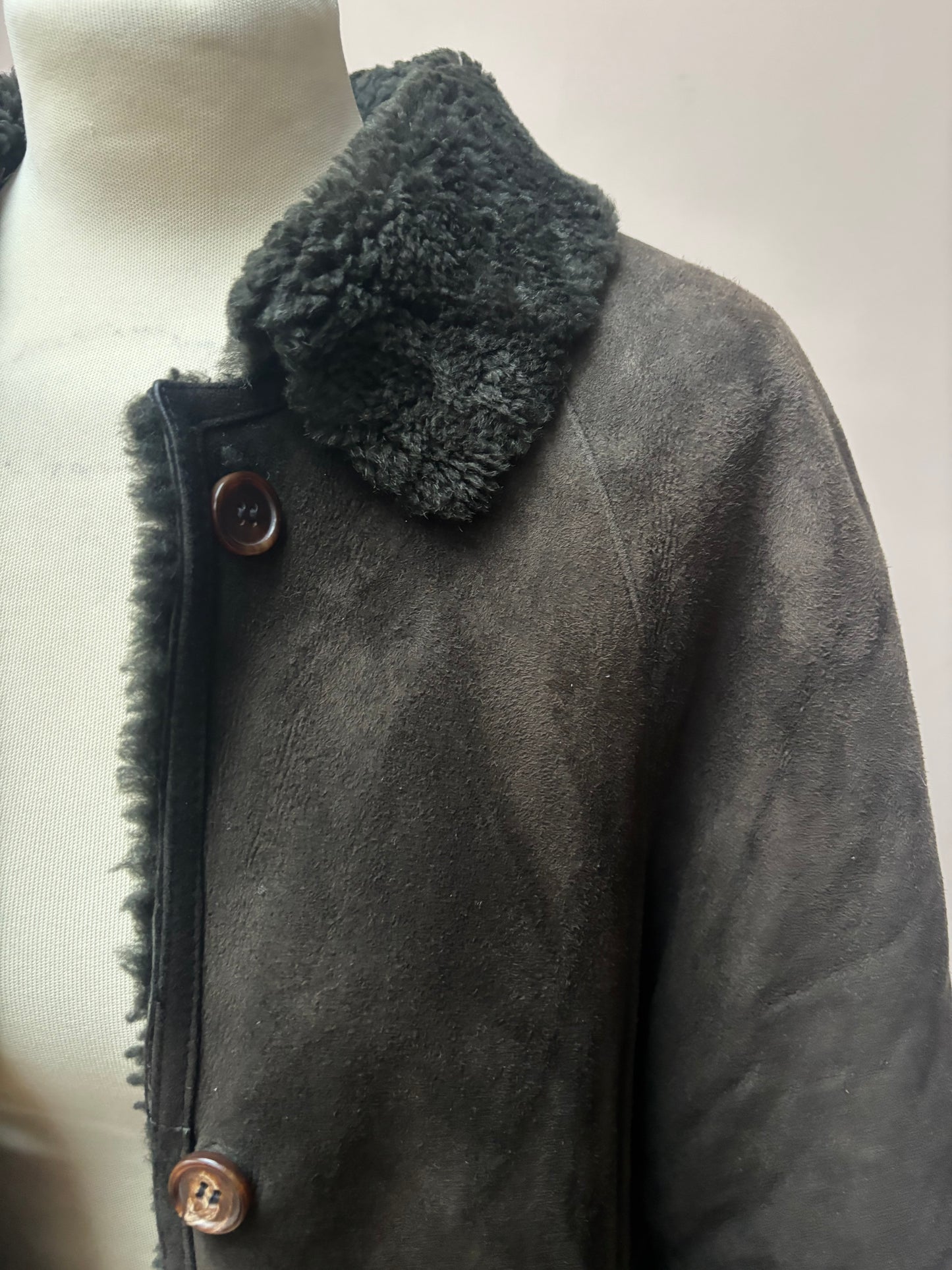 Suede shearling brown jacket size 8-12