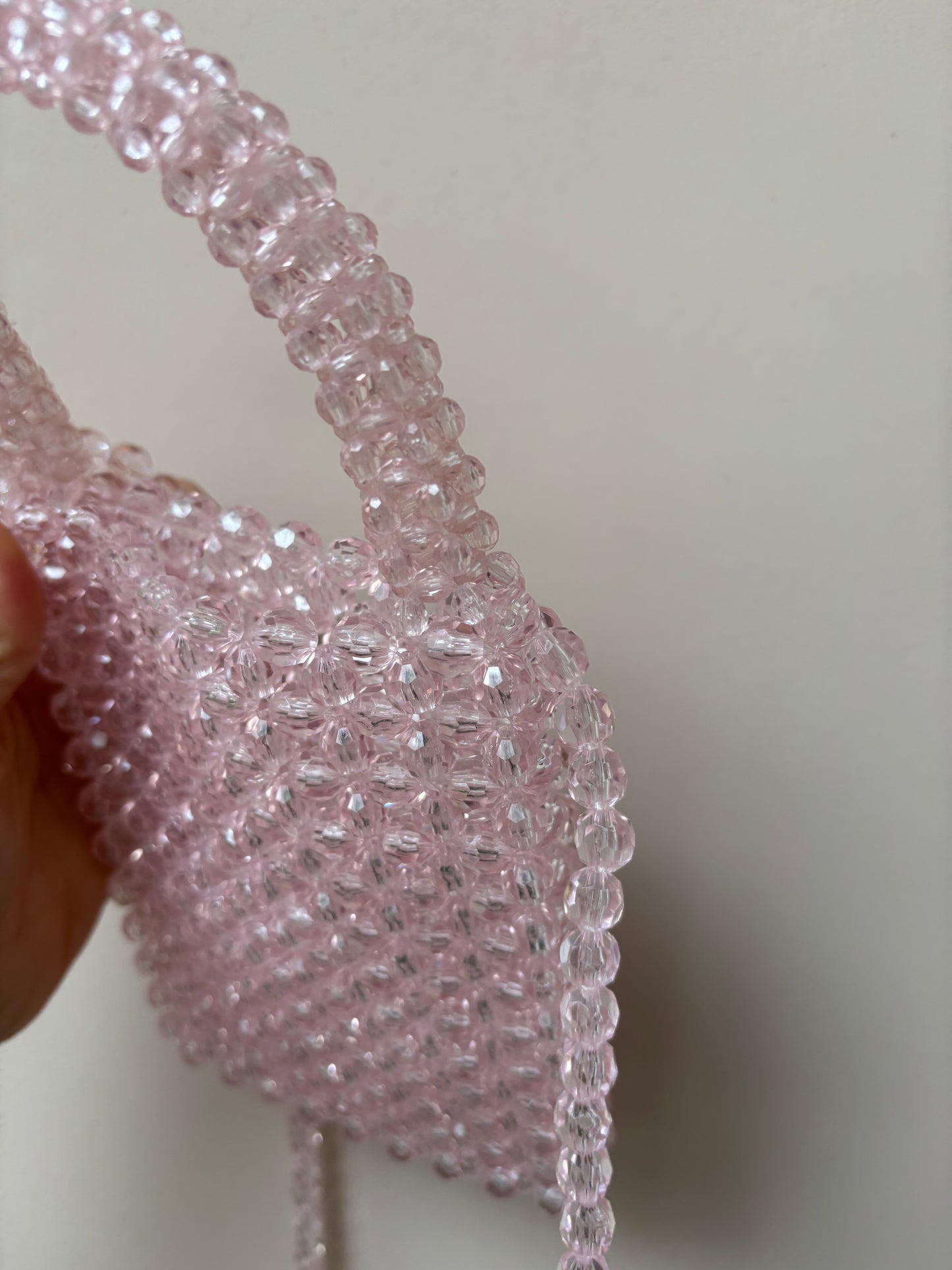 Pink beaded bag