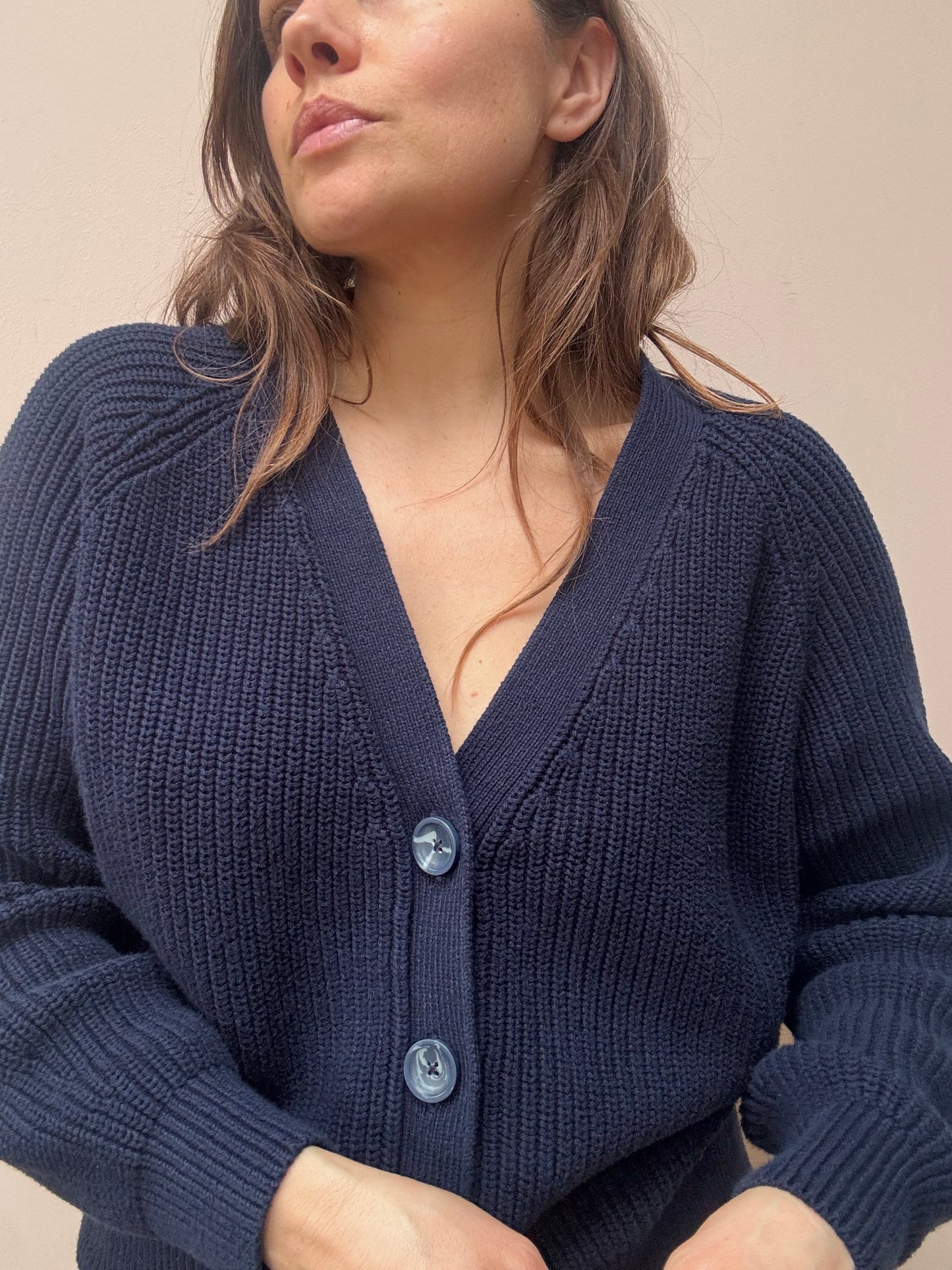 Navy 100% cotton cardigan size10/12