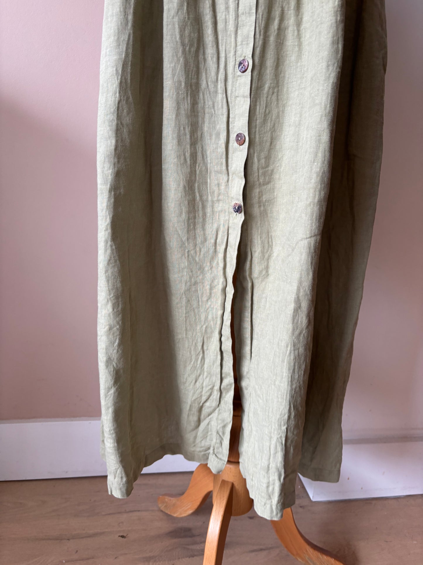 Sage green 100% linen dress wise 10