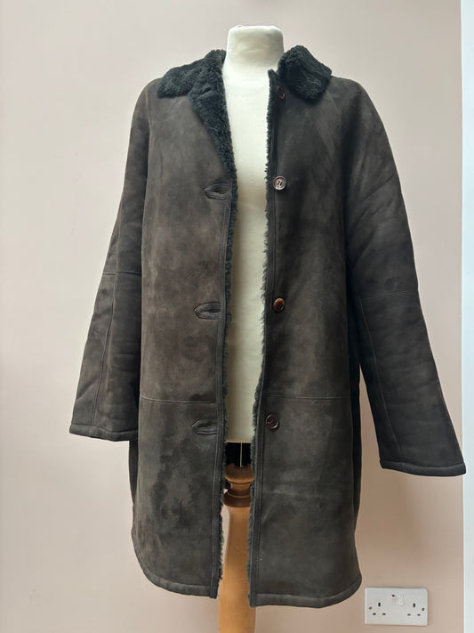 Suede shearling brown jacket size 8-12